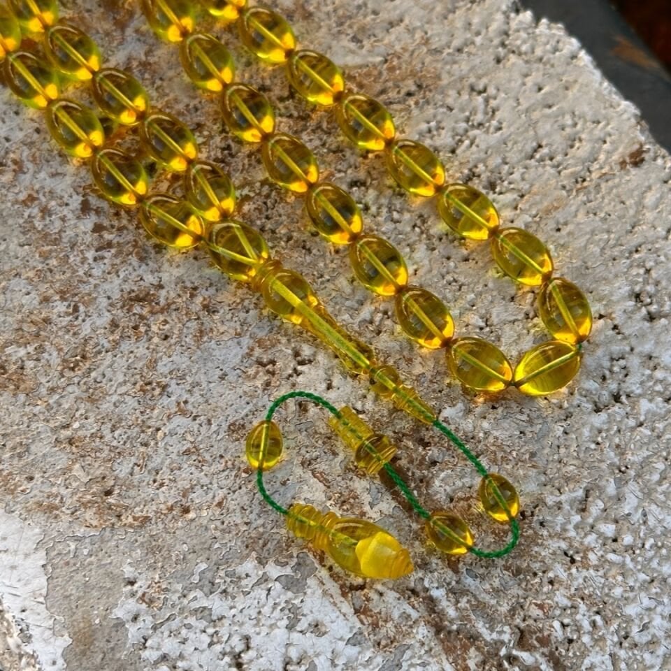 Camsı Şefaf Zar Kehribar Tesbih