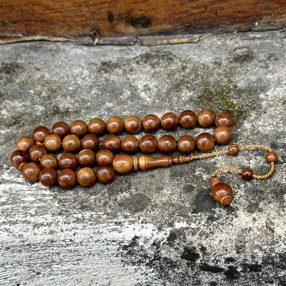 14 Ayar Altın Zincir İşlemeli Kuka Tesbih