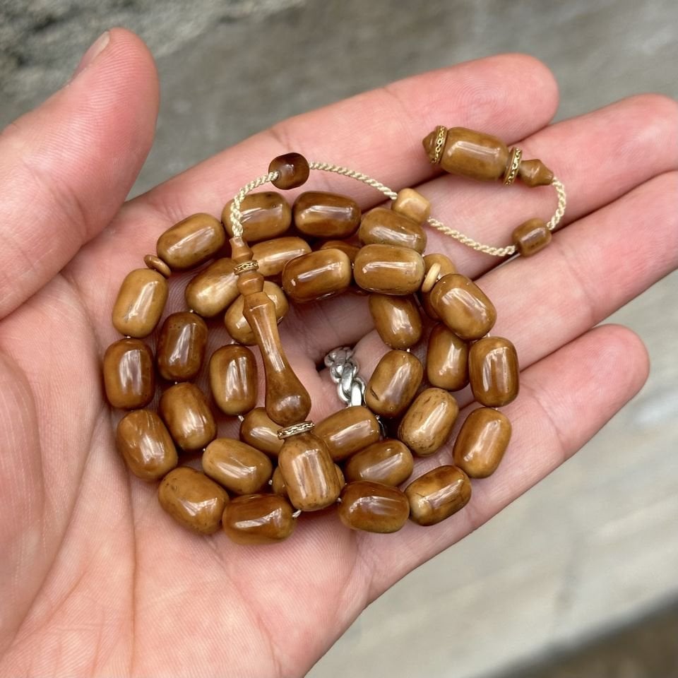 14 Ayar Altın Zincir İşlemeli Kuka Tesbih