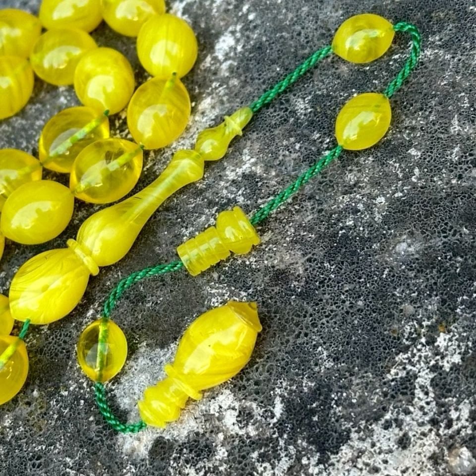 Limon Sarısı Kehribar Tesbih