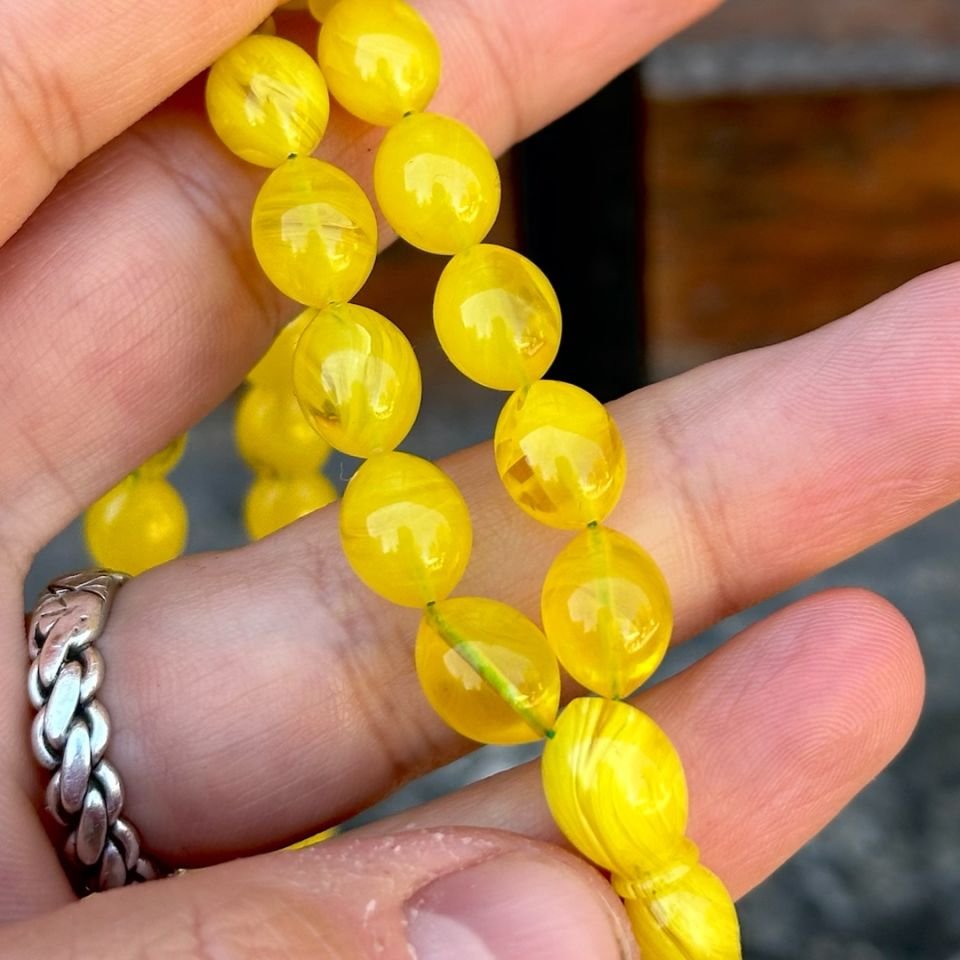 Limon Sarısı Kehribar Tesbih