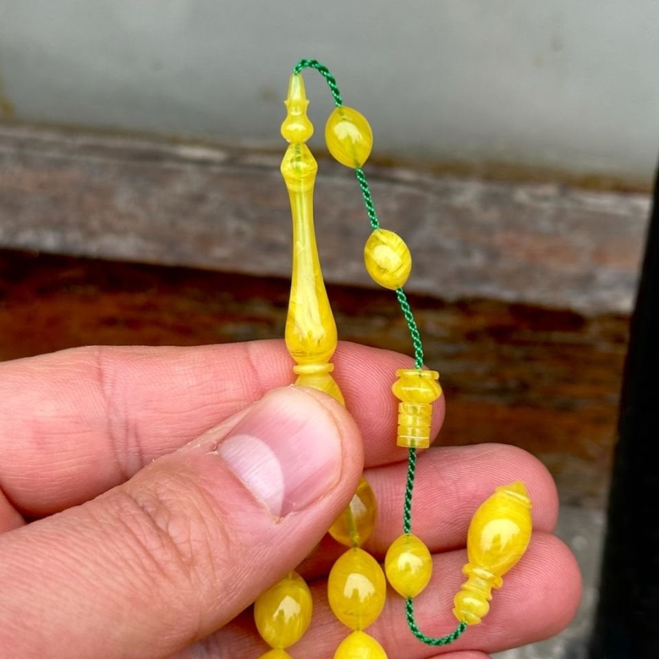 Limon Sarısı Kehribar Tesbih