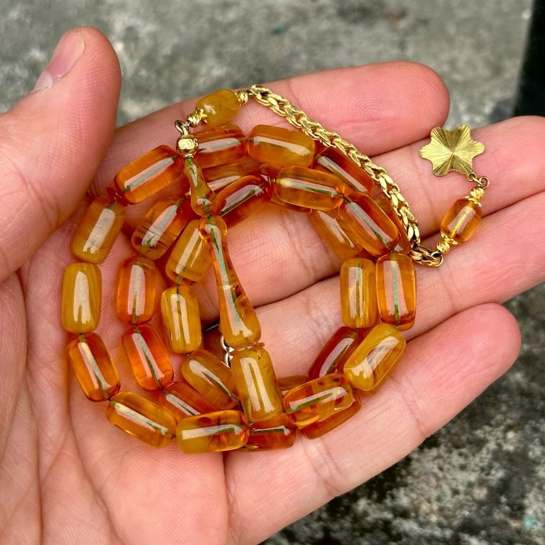 Altınlı Kehribar Tesbih