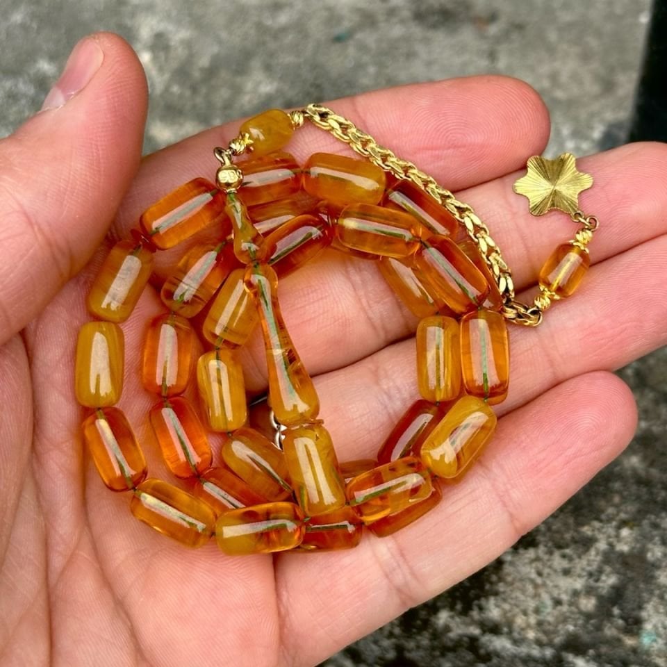 Altınlı Kehribar Tesbih