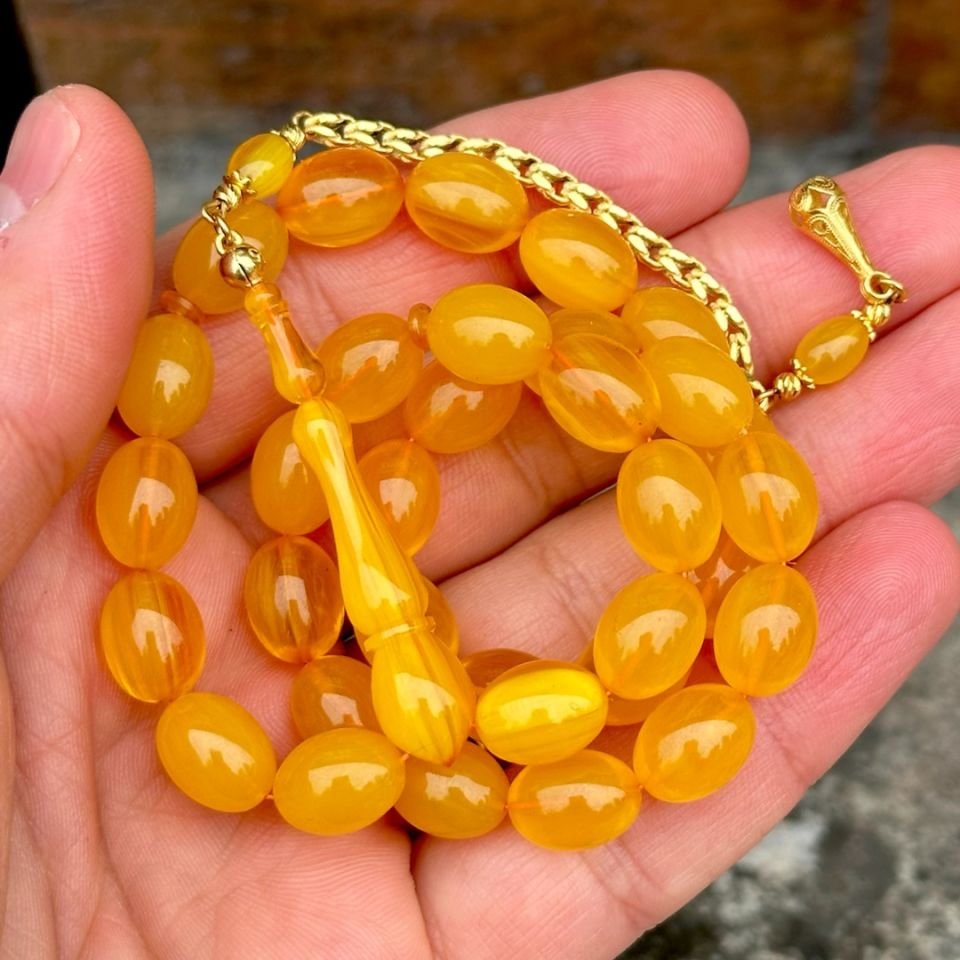 Altınlı Kehribar Tesbih