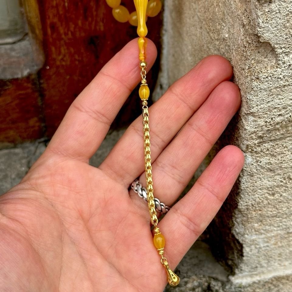 Altınlı Kehribar Tesbih