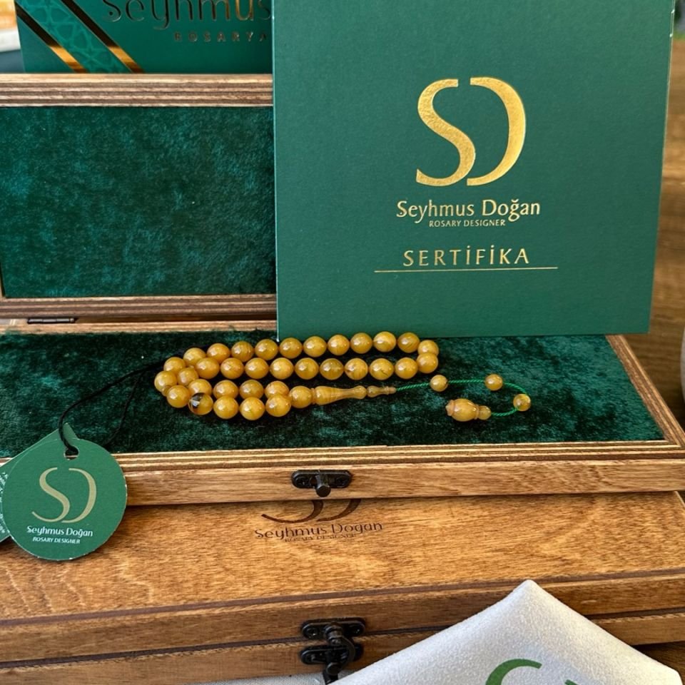 Sığırcık Sıkma Kehribar Tesbih