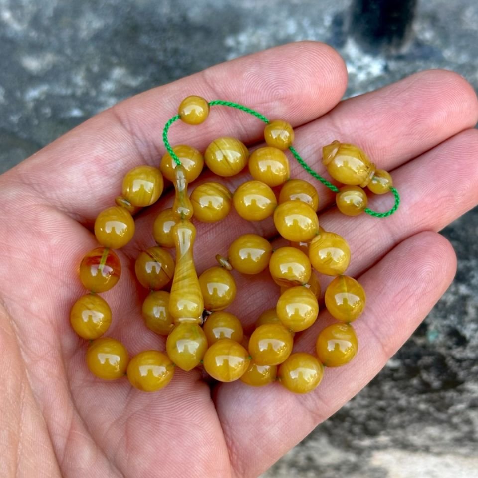 Sığırcık Sıkma Kehribar Tesbih