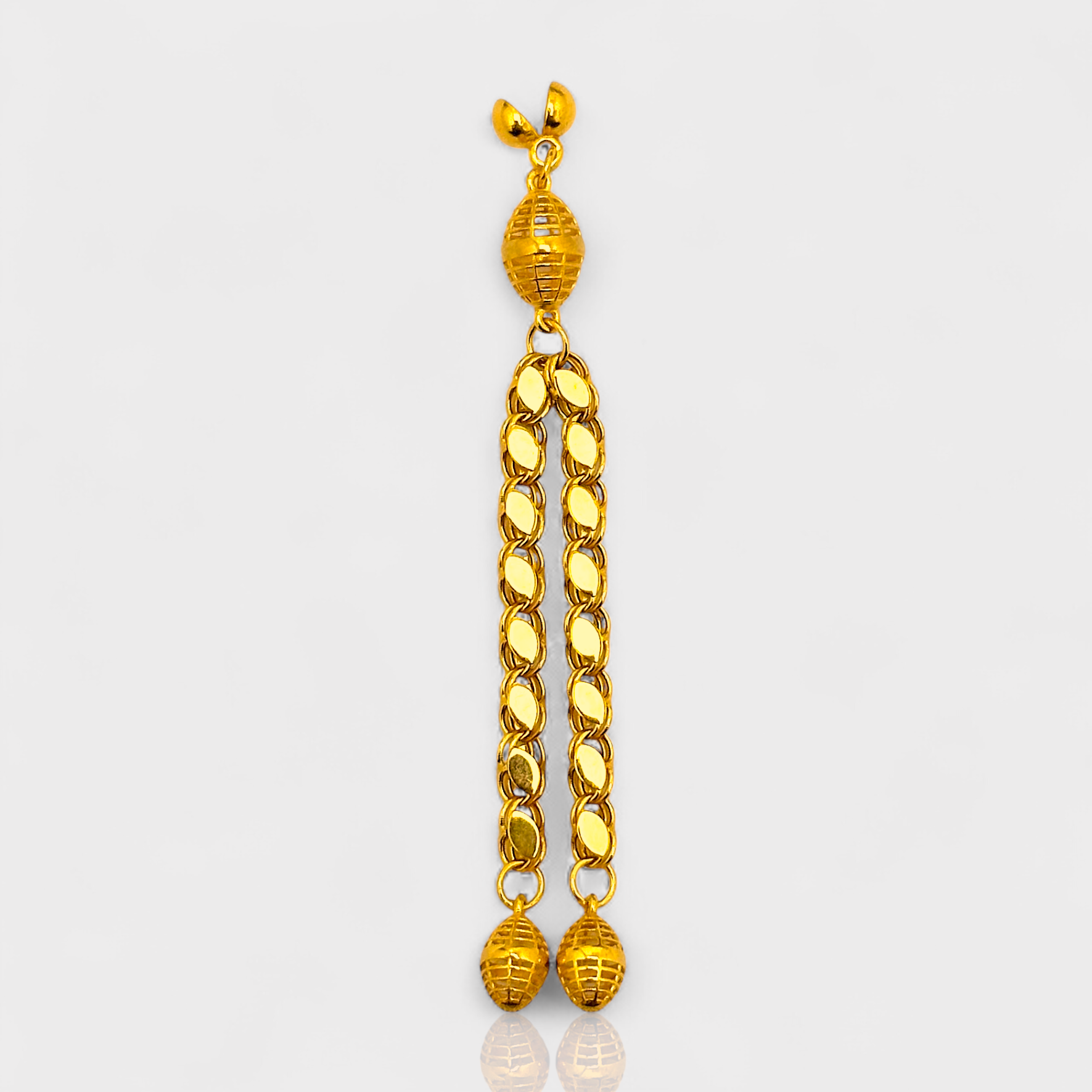 İkili Pullu Zincir Altın Püskül