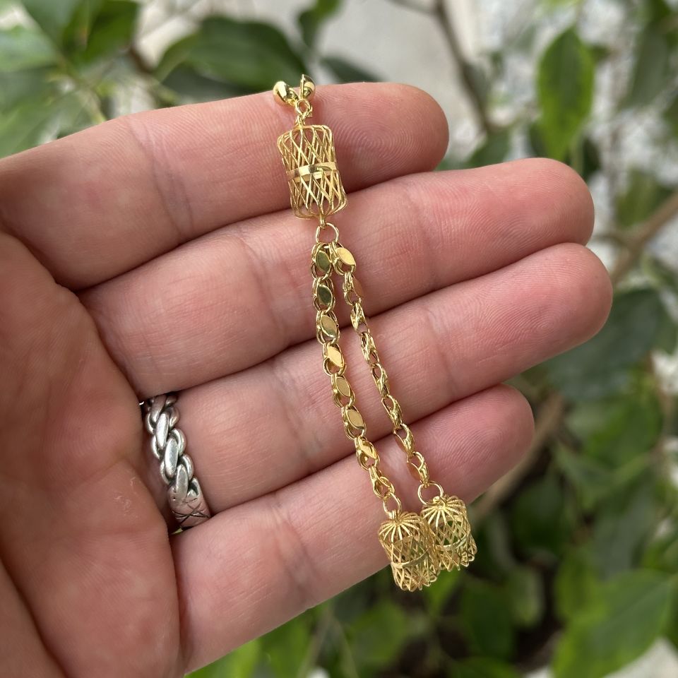 Kütük Medelli 14 Ayar Altın Püskül