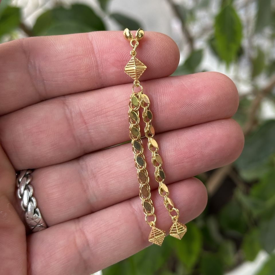 İkili Medel 14 Ayar Altın Püskül