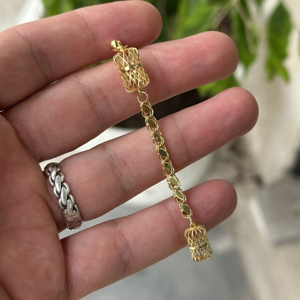 Tekli Kütük Medel 14 Ayar Altın Püskül