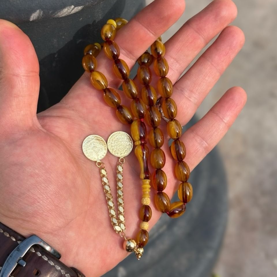 Tuğralı Altın Püsküllü Tesbih