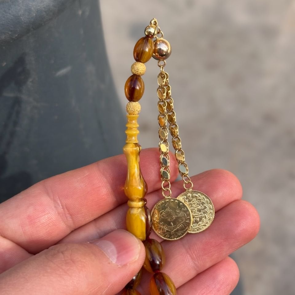 Tuğralı Altın Püsküllü Tesbih