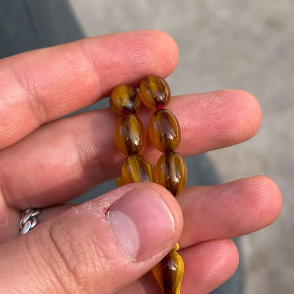 Tuğralı Altın Püsküllü Tesbih