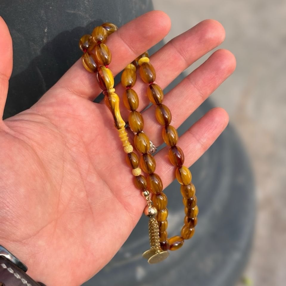 Tuğralı Altın Püsküllü Tesbih