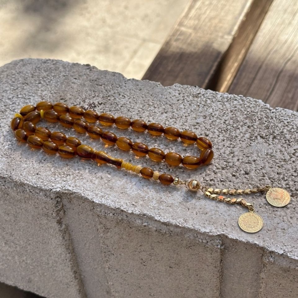 Tuğralı Altın Püsküllü Tesbih