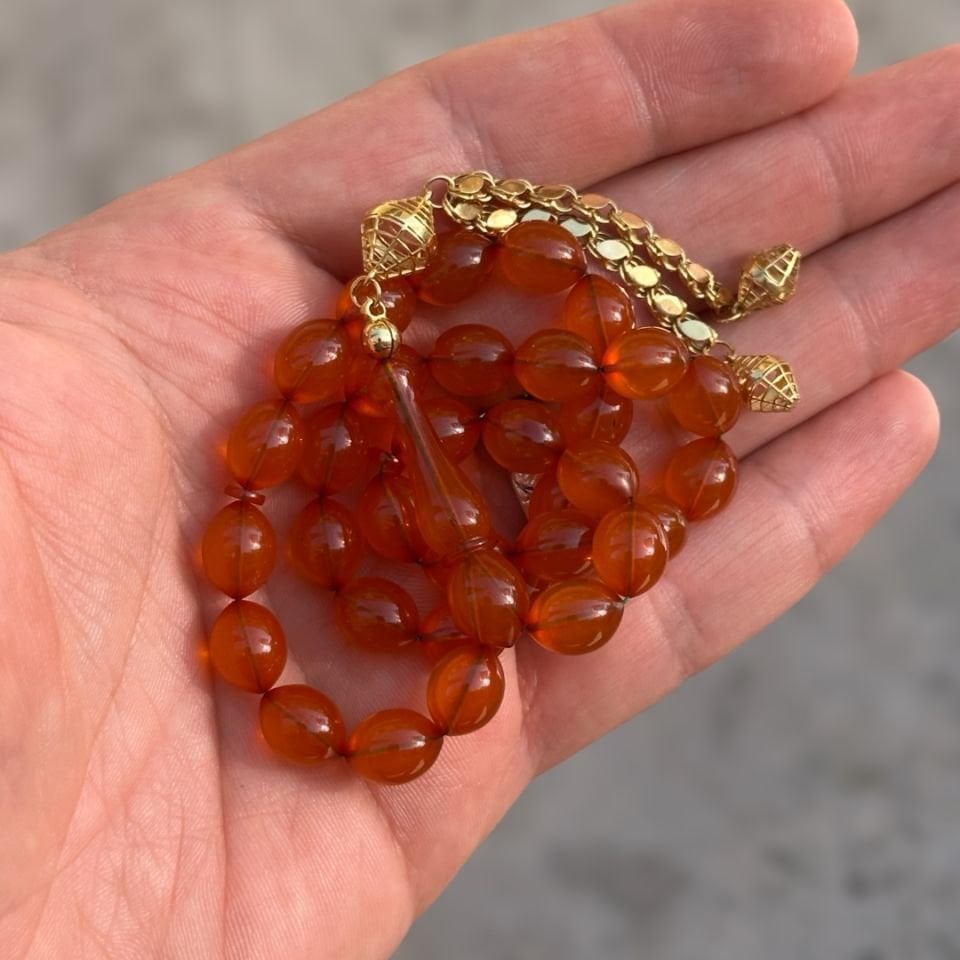 Eski Zar Kehribar Tesbih