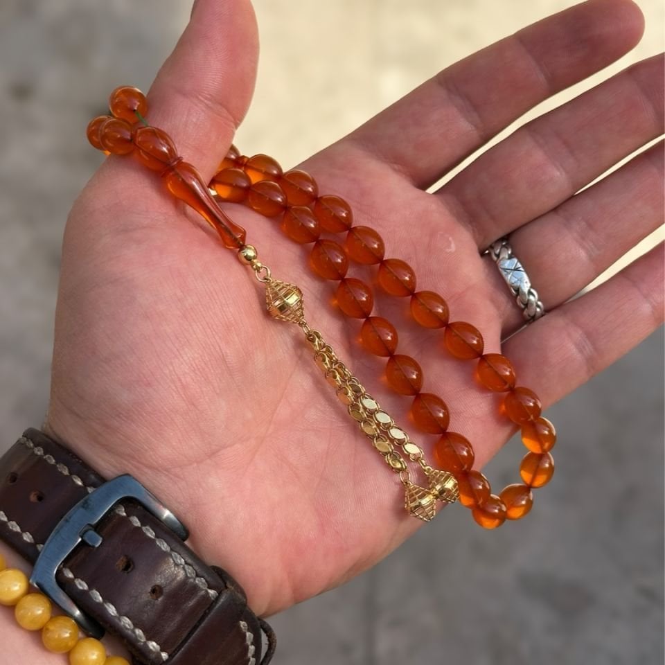 Eski Zar Kehribar Tesbih