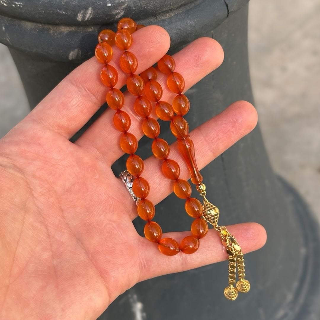 Eski Zar Kehribar Tesbih