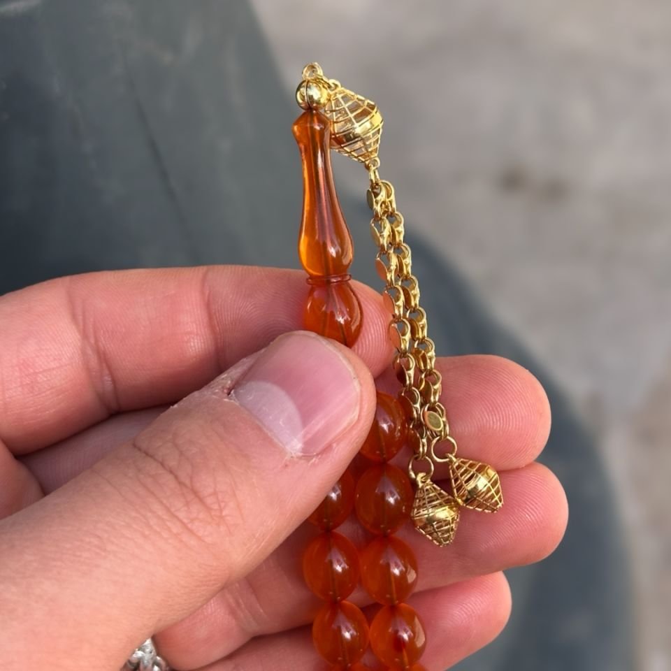 Eski Zar Kehribar Tesbih