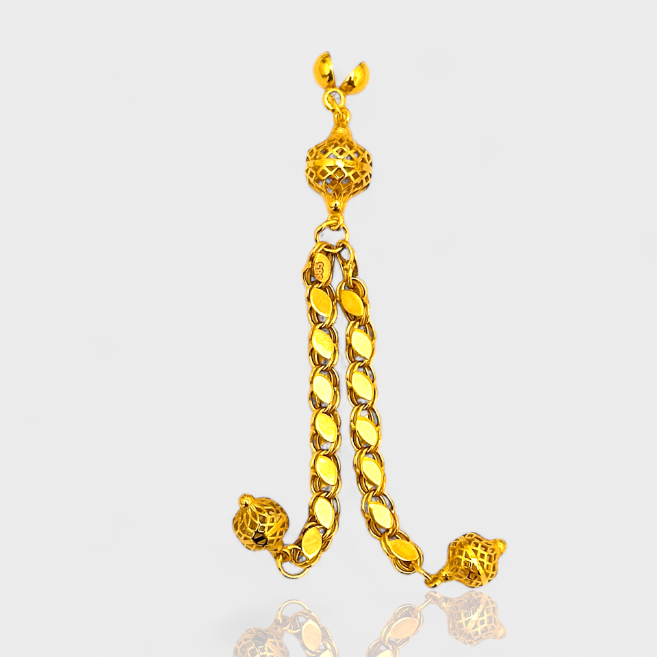 Telkari Model İkili Altın Püskül