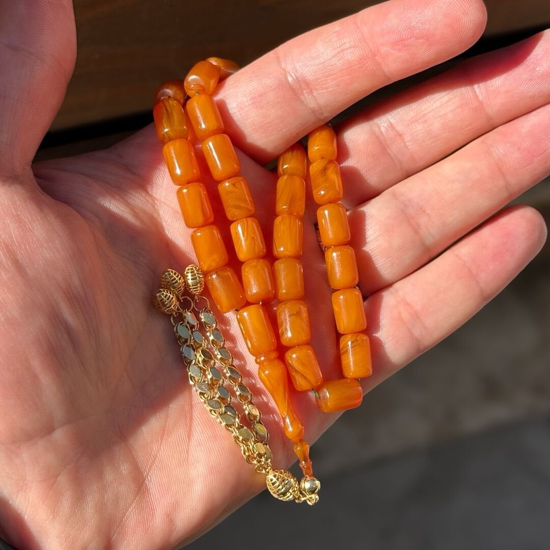 Altınlı Kehribar Tesbih