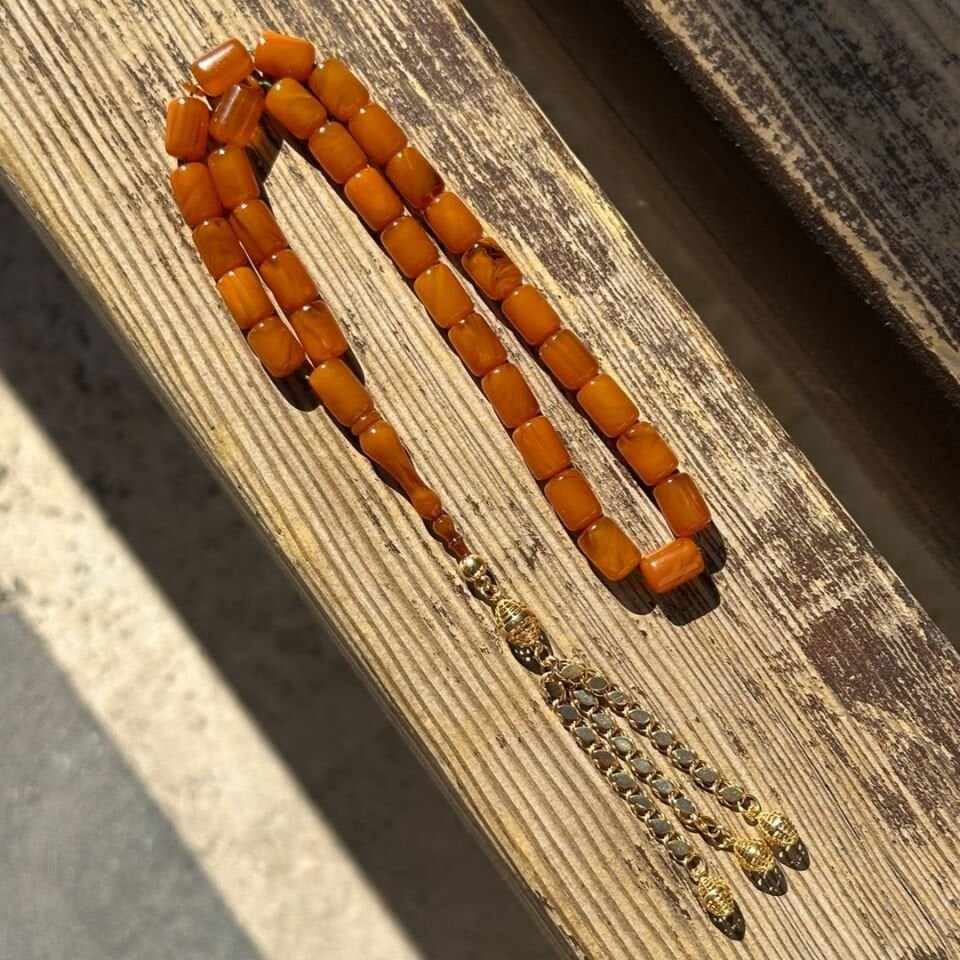 Altınlı Kehribar Tesbih