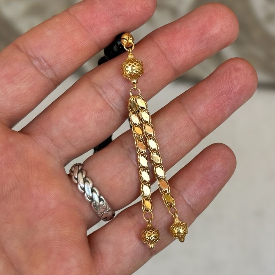 Üç Parmak Ufak Oltu Taşı Tesbih