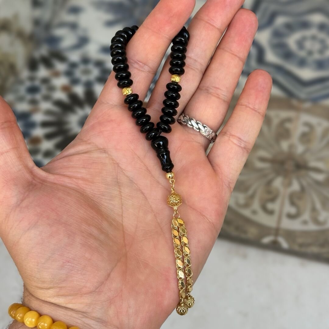 Üç Parmak Ufak Oltu Taşı Tesbih