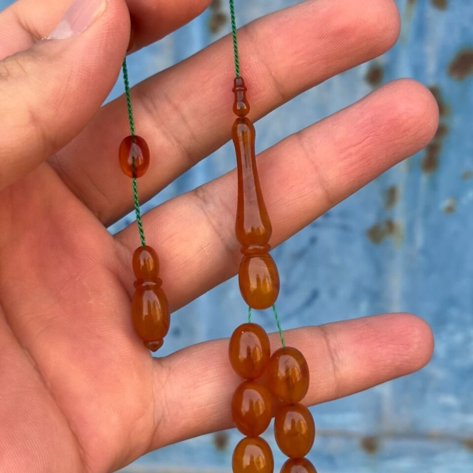Sistemli Usta İşi Kehribar Tesbih