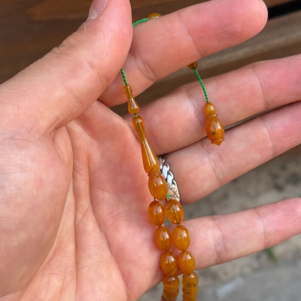 Orijinal El Yapımı Kehribar Tesbih