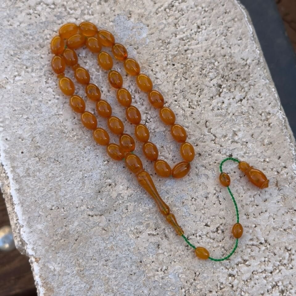 Orijinal El Yapımı Kehribar Tesbih