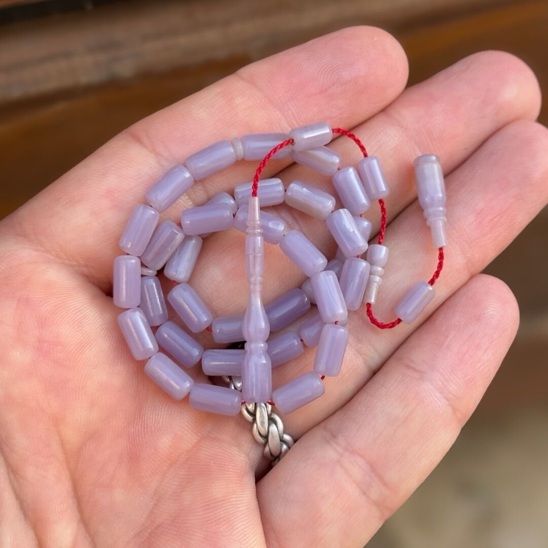 Mor Tonlarda Usta Yapımı Katalin Tesbih