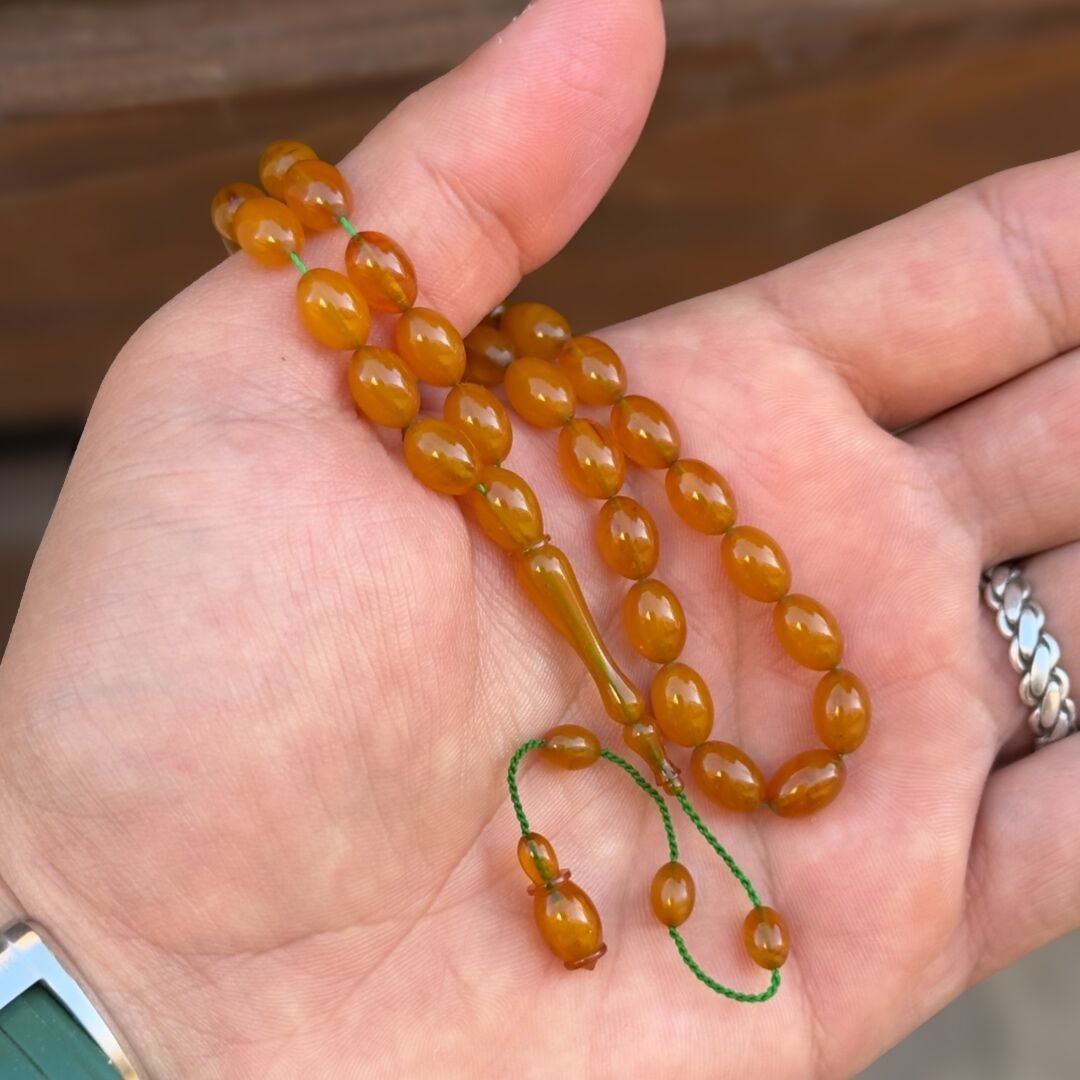 Orijinal El İşi Kehribar Tesbih