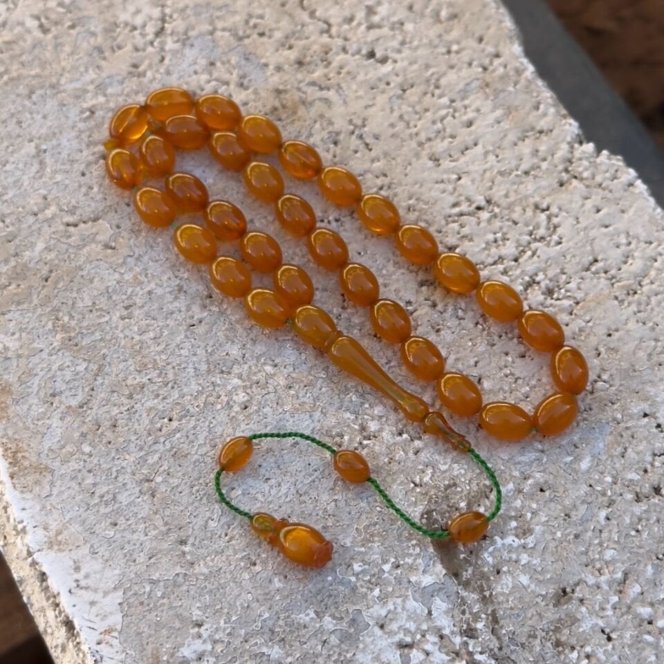 Orijinal El İşi Kehribar Tesbih