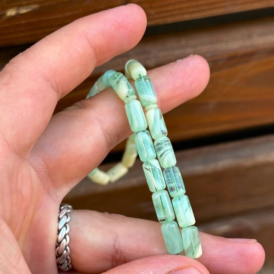 Su Yeşili Tonda Yoğun Hareli Kehribar Tesbih