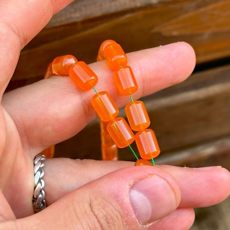 Kapsül Kesim Usta İşçilikli Zar Kehribar Tesbih