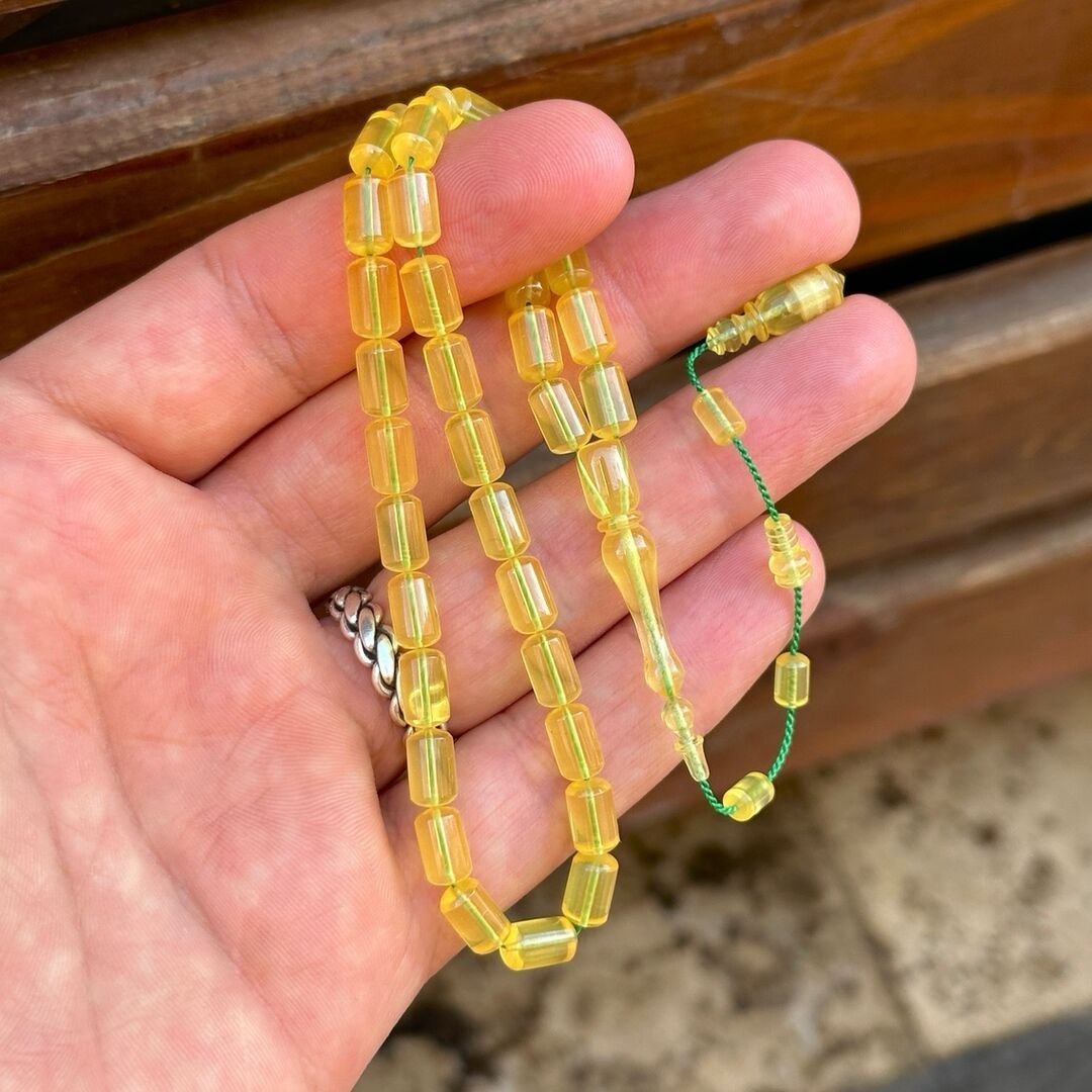 Ufak Boyda Usta İşi Zar Kehribar Tesbih