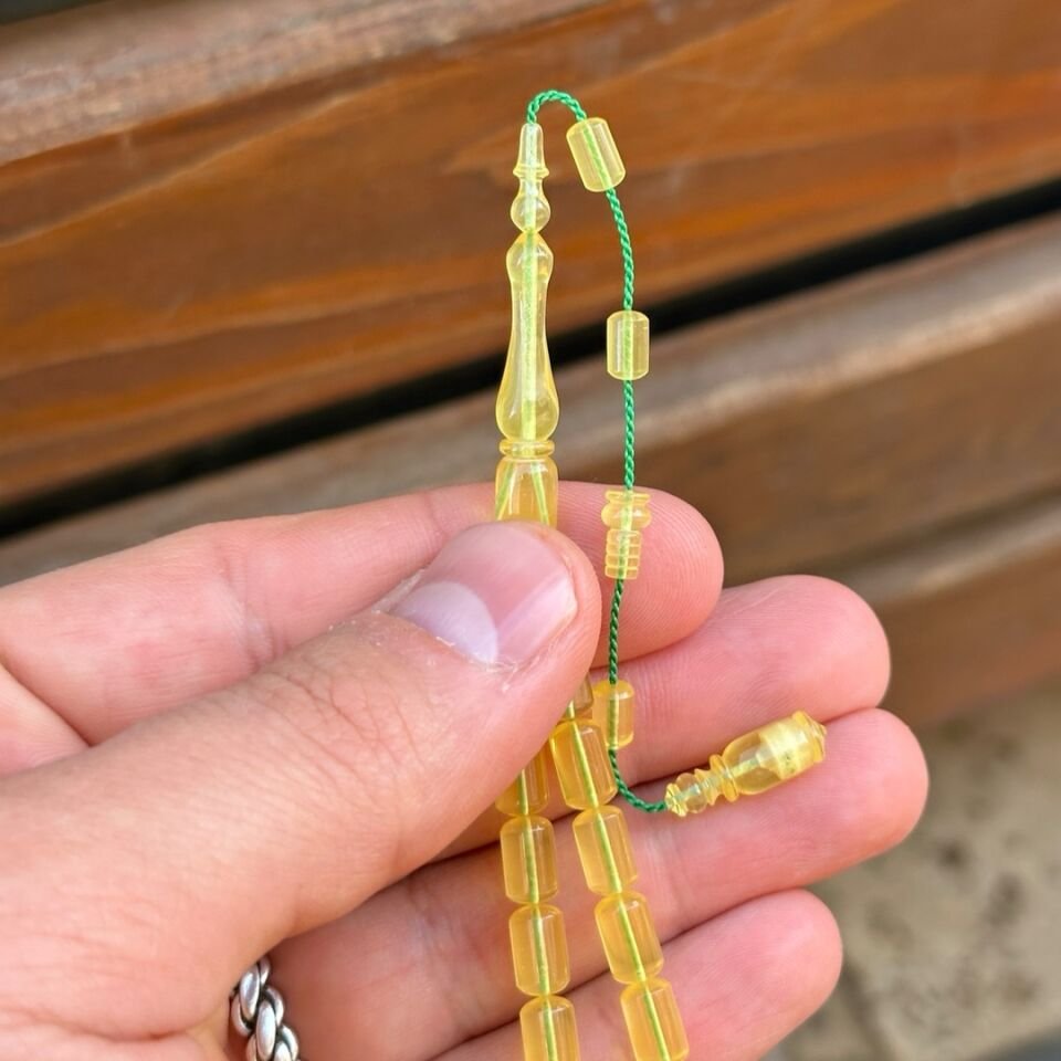 Ufak Boyda Usta İşi Zar Kehribar Tesbih