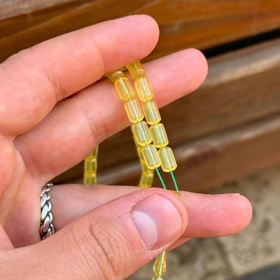 Ufak Boyda Usta İşi Zar Kehribar Tesbih