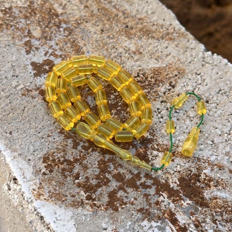 Ufak Boyda Usta İşi Zar Kehribar Tesbih