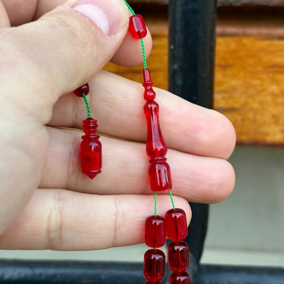 Usta İşçilikli Ateş Kehribar Tesbih