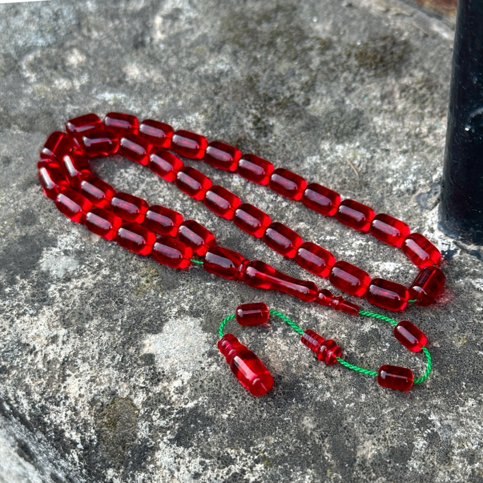 Usta İşçilikli Ateş Kehribar Tesbih