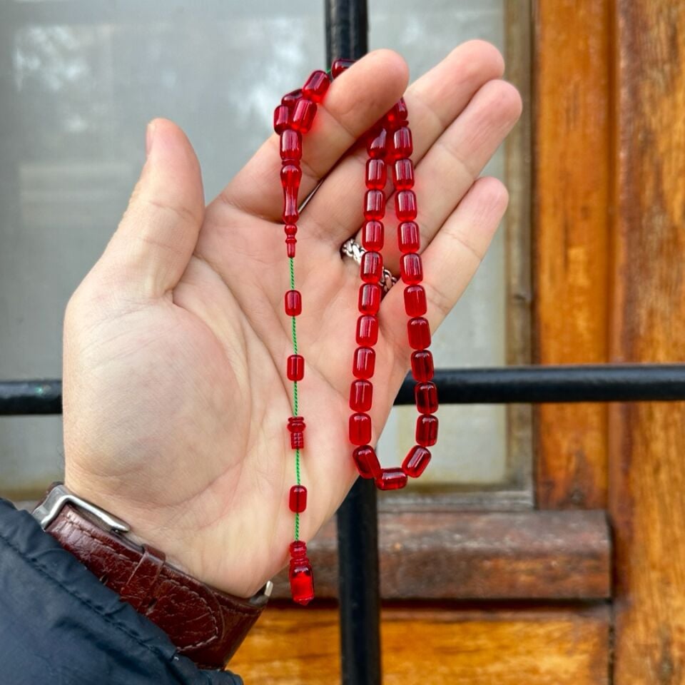 Usta İşçilikli Ateş Kehribar Tesbih